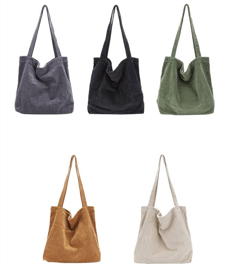 Oversize corduroy tote bag tiener