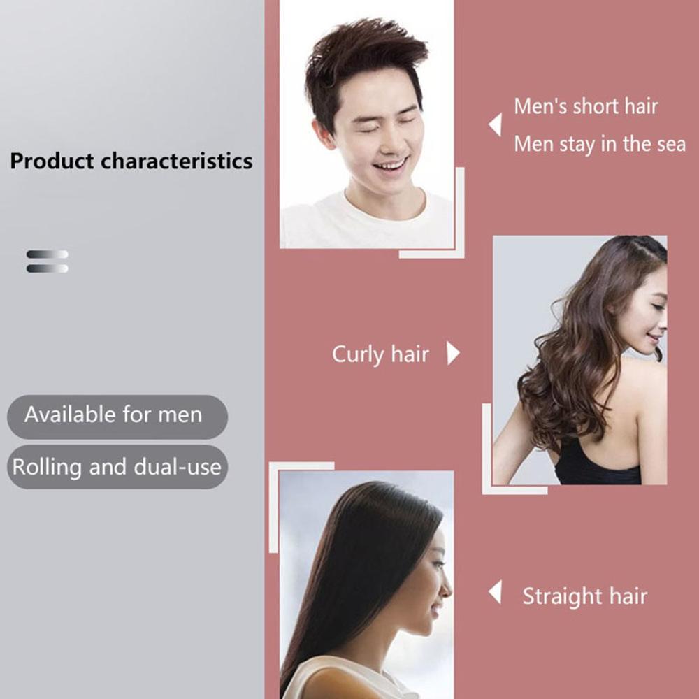 2 In 1 Hair Straightener Curling Iron Hair Curler Flat Iron For Short Hair Led Unisex Hair Beard Straightener