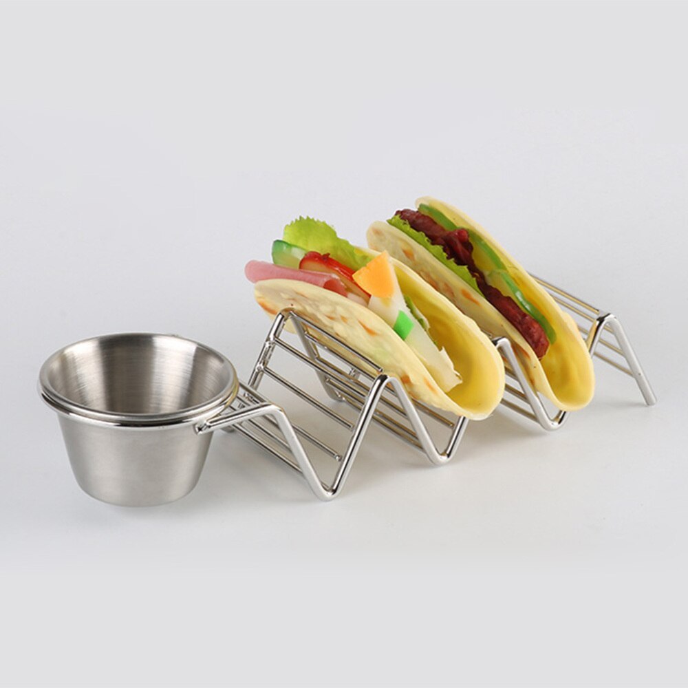 2Pcs Taco Houder 304 Rvs Mexicaanse Pannenkoek Rack Taco Rek Voor Camping Barbecues