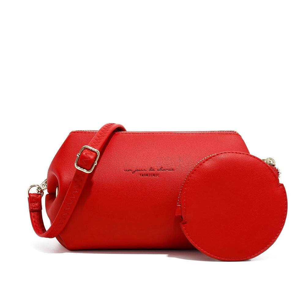 YOJESSY Yellow Soft PU Leather Crossbody Bags For Women Small Mini Lady Shoulder Messenger Bag Handbags Bag: RED