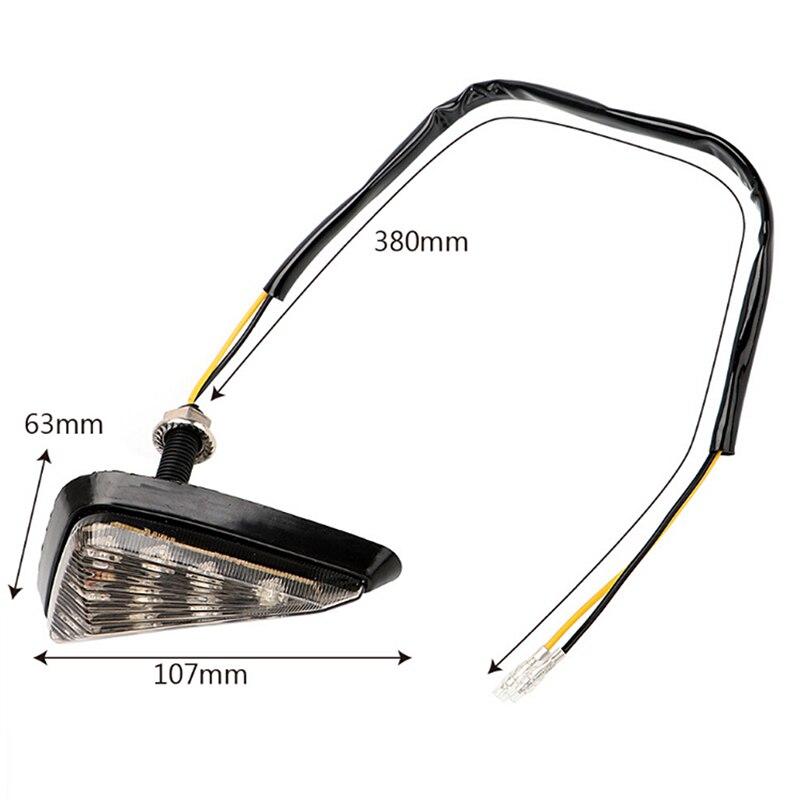 Motorcycle Turn Signal Light Euro Triangle Flush Mount Smoke Amber LED