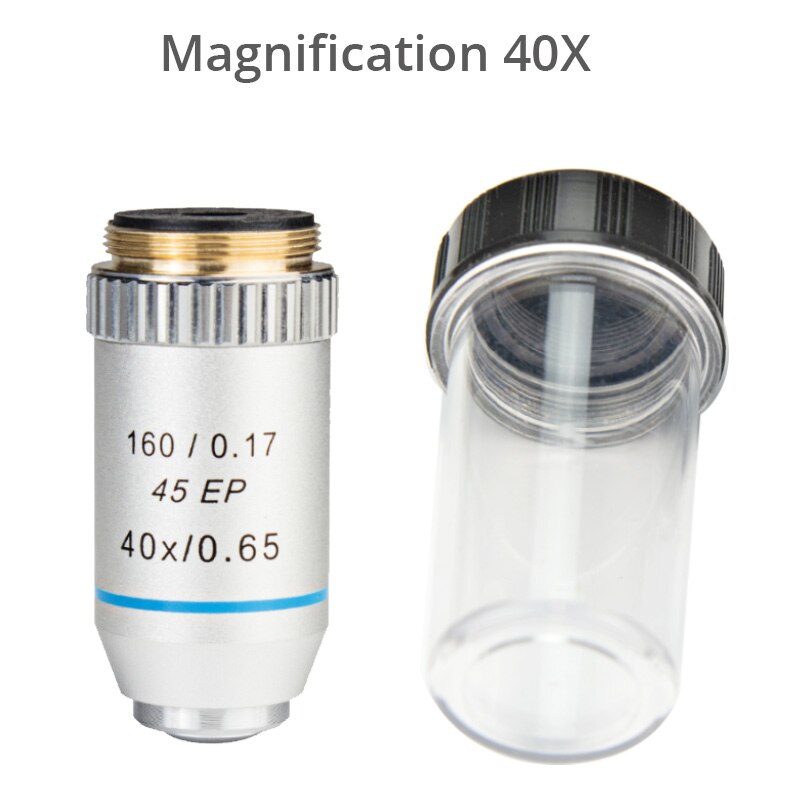 Semi-plan Achromatic Objective Lens 195 mm Conjugate Distance 4X/10X/20X/40X/60X/100X for Biological Microscope 160/0.17 45EP: 40x