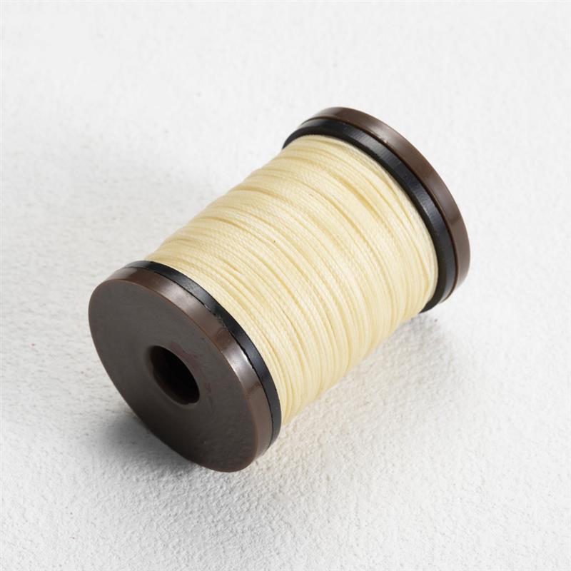 0,6mm runder Wachs faden für Leder handwerk Nähen Polyester gewachste Schnur DIY hand gefertigte geflochtene Strang schnüre Leder nähen: YELLOW