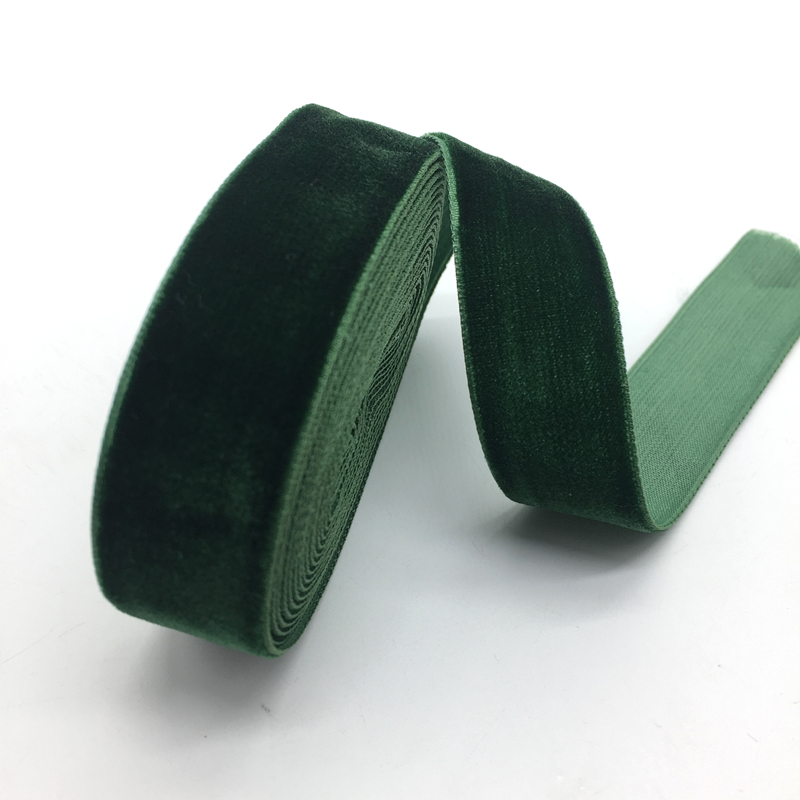 3 yards 20mm fløjlsbånd bryllupsfest dekoration håndlavet båndindpakning hår sløjfe gør-det-selv julebånd #mørkegrøn: Default Title