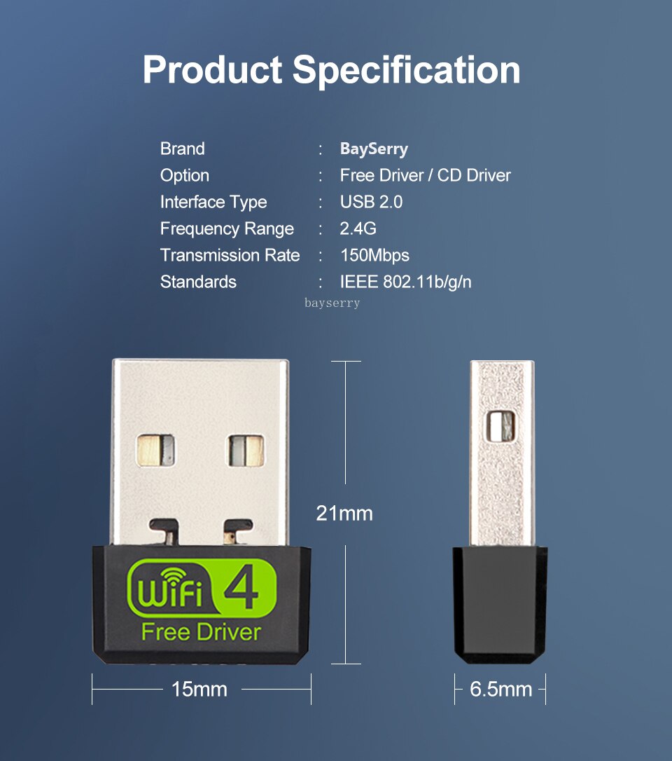 Mini USB wifi Adapter Free Driver Wireless network Card wifi antenna transmitter PC WI-FI LAN Internet Receiver Plug 802.11b/n/g