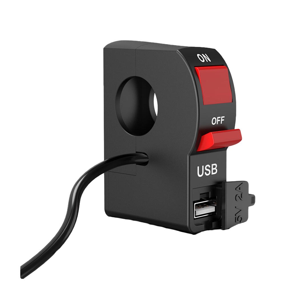12V moto phare commutateur USB chargeur de voiture guidon contrôle connecteur