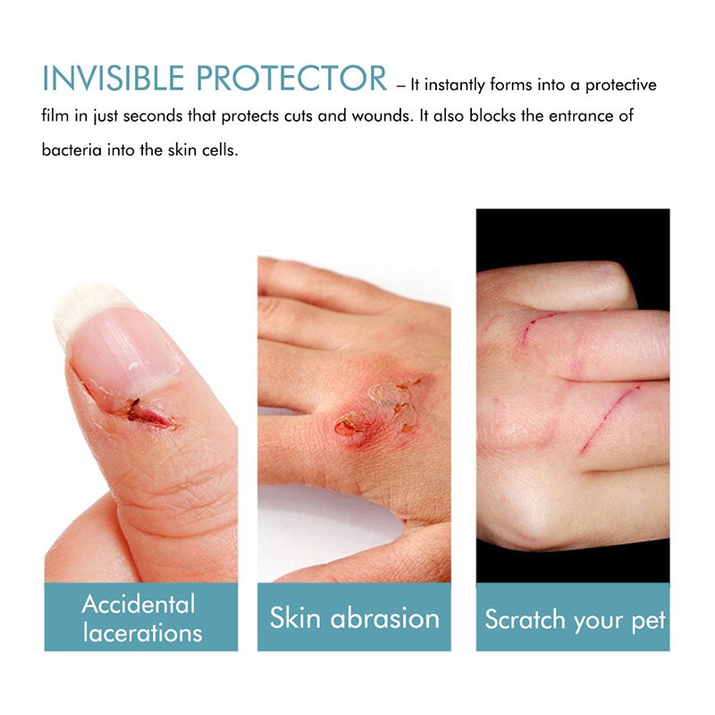 Tirita líquida transparente impermeable, Gel de vendaje Invisible, hemostasia, 10ml
