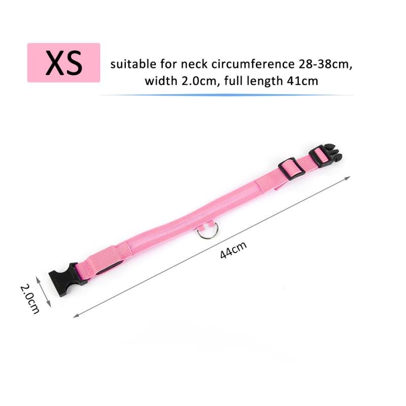1Pcs Pet Nylon Halsbanden Night Veiligheid Lichtgevende Lichtgevende Lichtgevende Hondenriem Hond Lichtgevende Lichtgevende Kraag