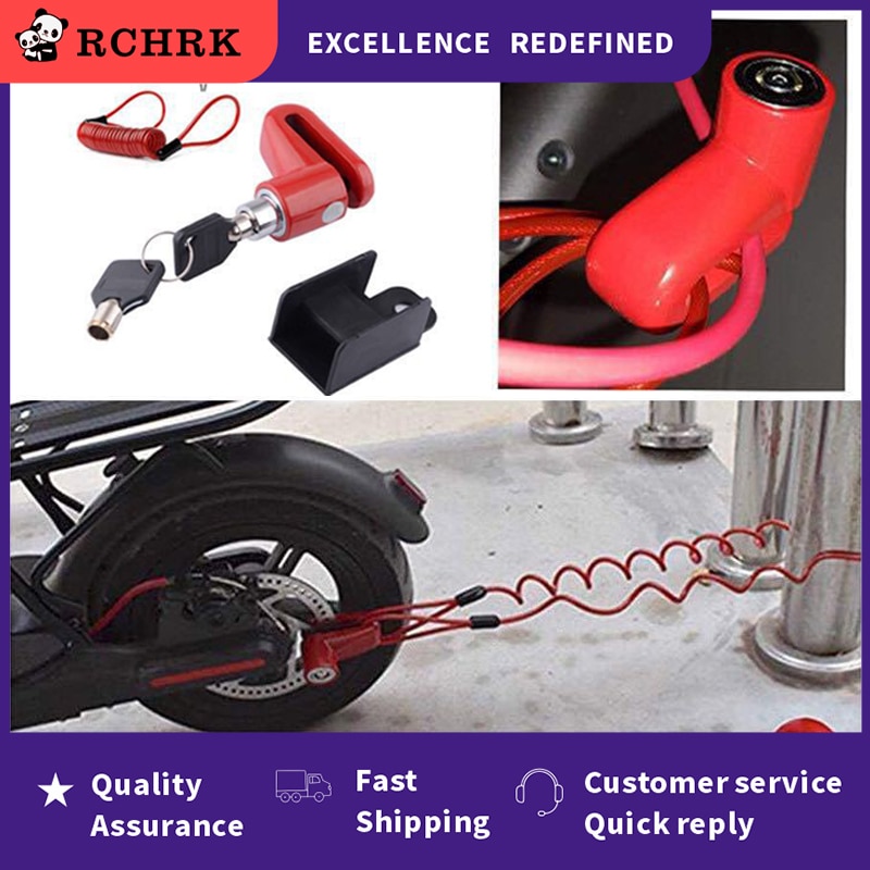 Candado antirrobo para ruedas de patinete eléctrico, llave portátil con cable de acero, accesorios para bicicleta de montaña