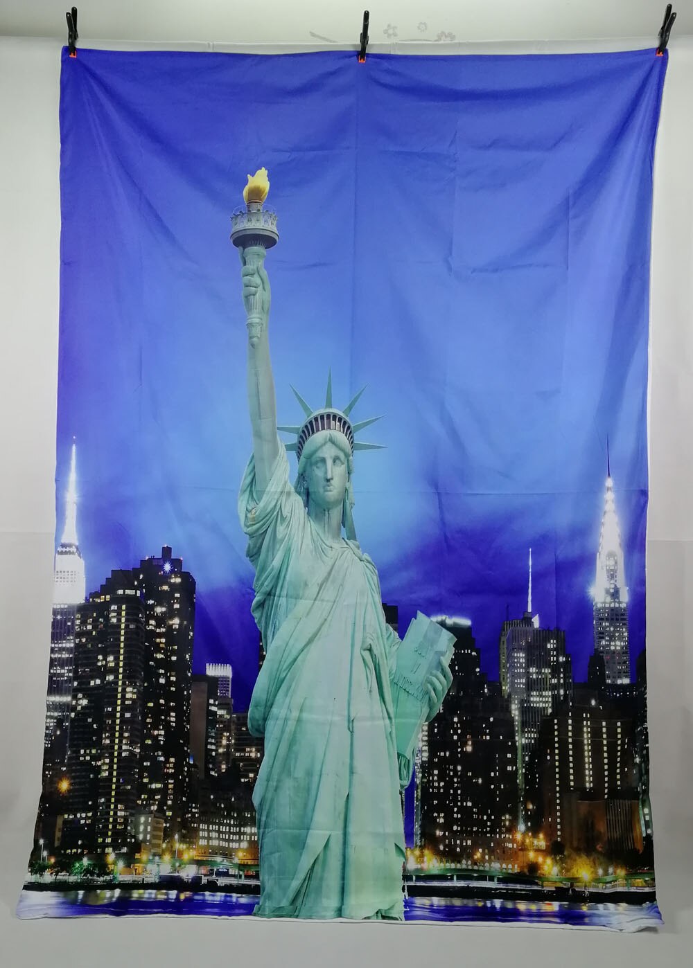 Novelty York City Landschap Vrijheidsbeeld Print Blauw Beddengoed Set Dekbed Dekbedovertrek + Kussensloop ons Au Eu Size