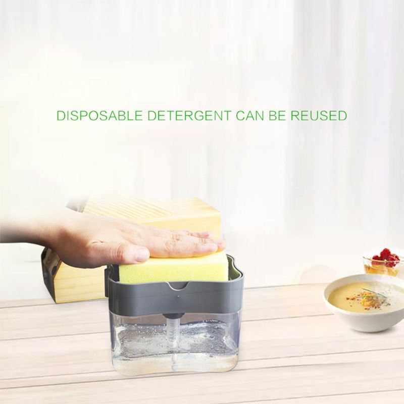 Sæbedispenser sæt vask arrangør pumpe sæbedispenser med svampeholder vaskemiddel dispenser køkkenredskabsholder til køkken
