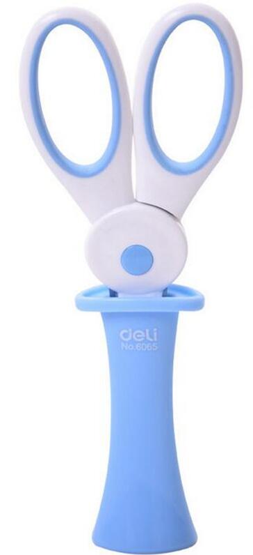 Kids School Scissors Cutting Scissors Safety With Protective Cover Cartoon Rabbit Scissors Paper Scrapbook Handmade DIY Craft: blue