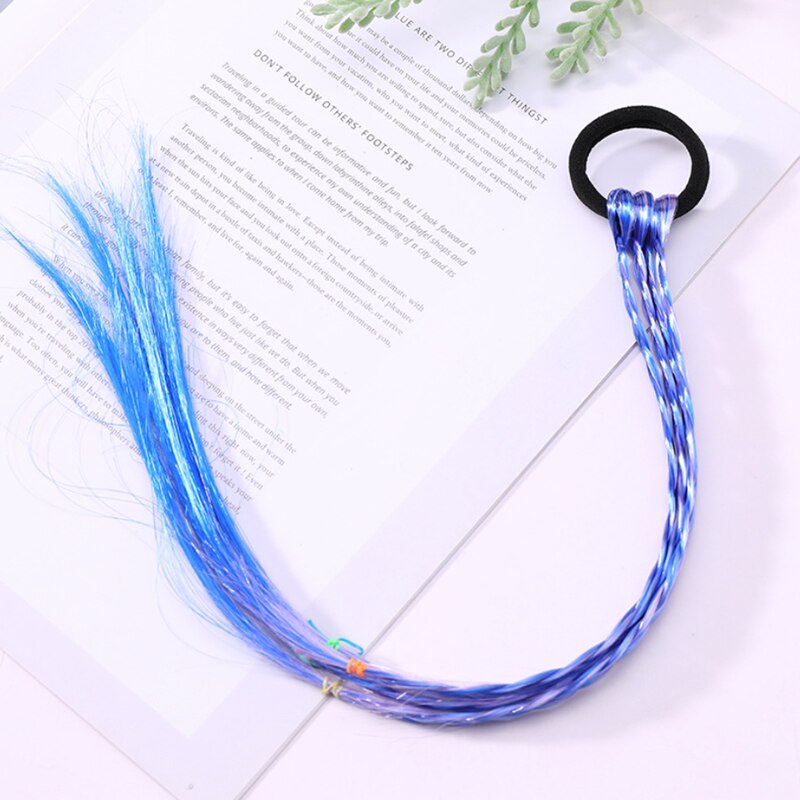 Nowe proste dziecko elastyczna opaska robić włosów gumka robić włosów akcesoria dla dzieci peruka z pałąkiem na głowę dziewczyny skręcać plecionka stroik dziecko prezent: jasny niebieski