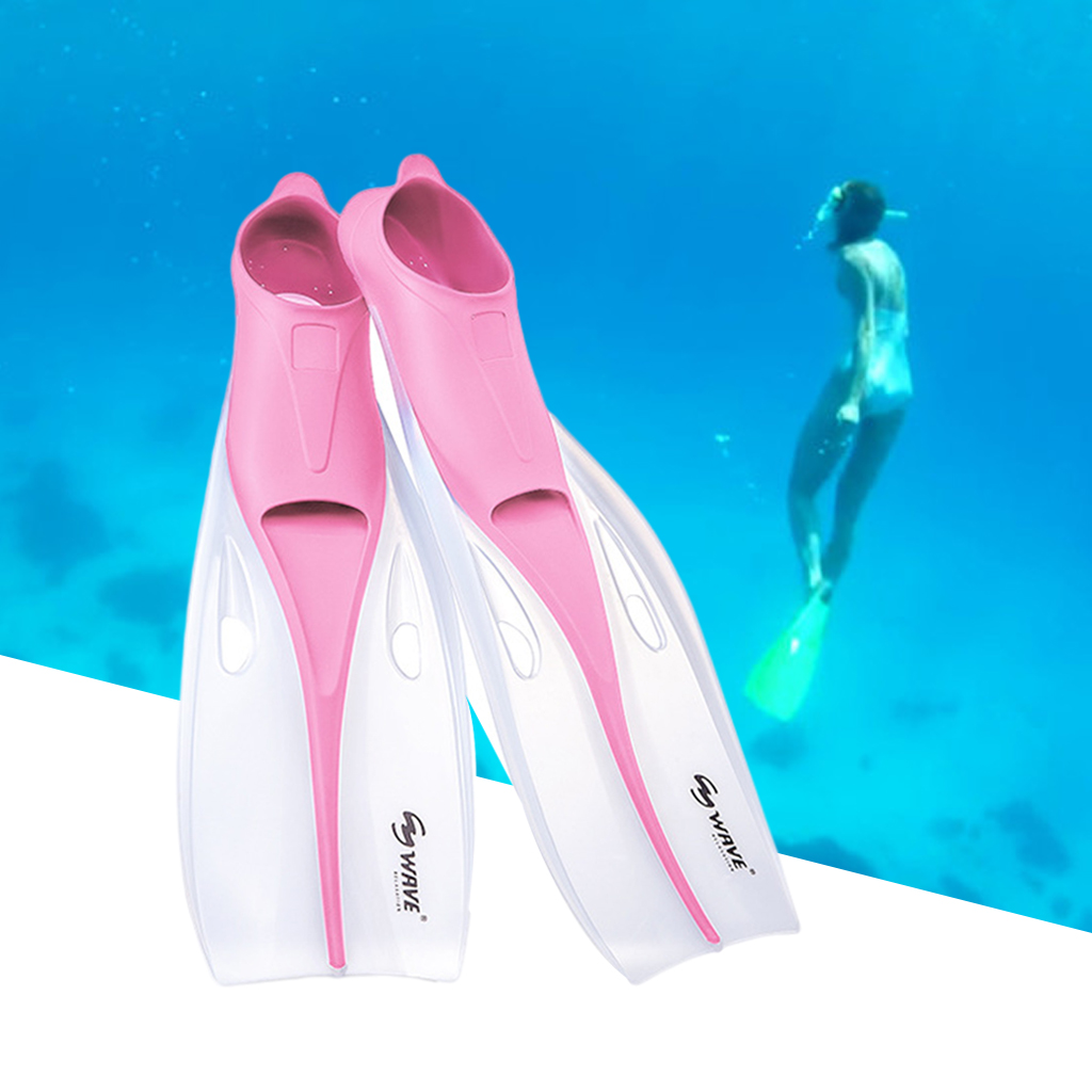 Adult Diving Fin Full Foot s Water Sports Swimming Snorkeling: Pink Clear XL