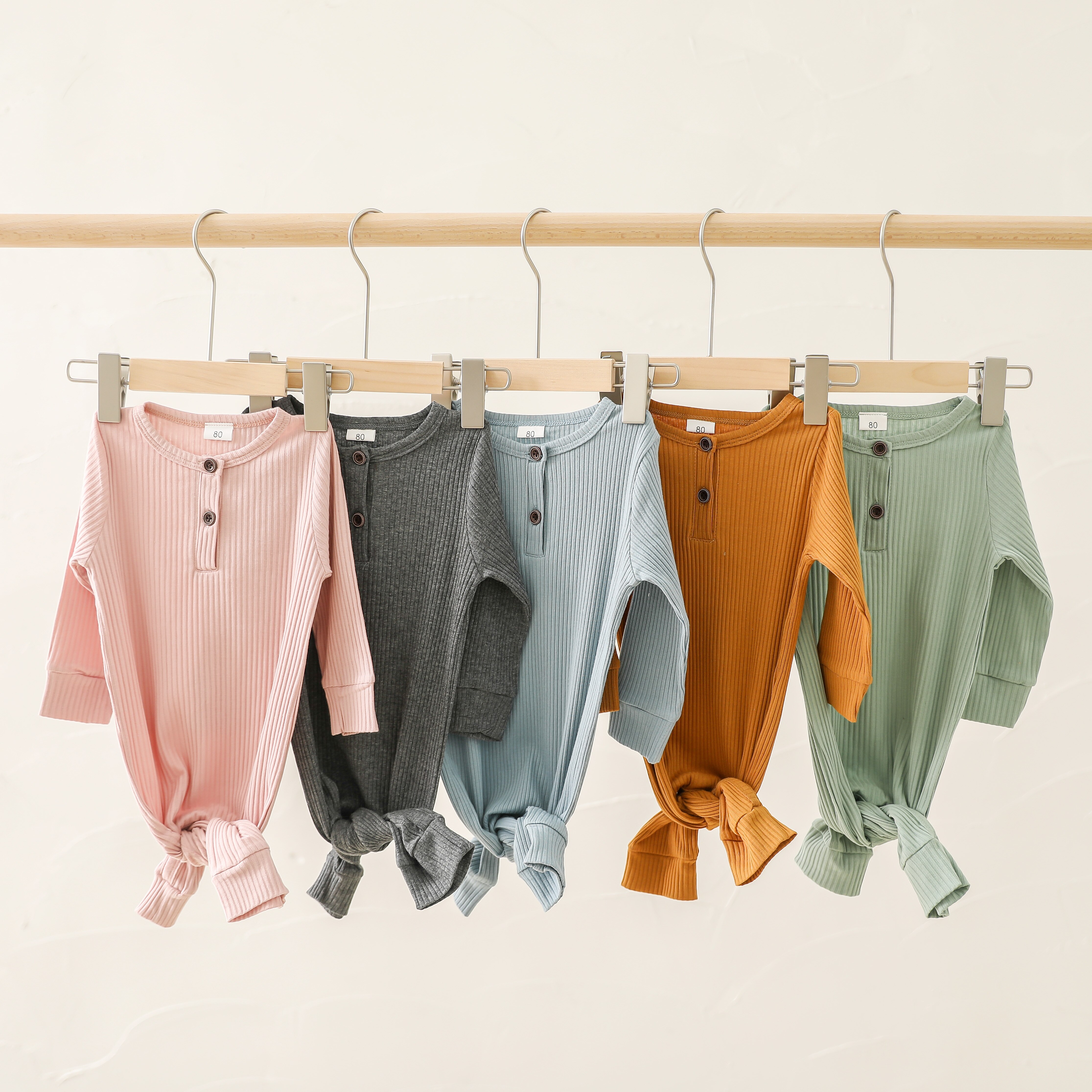 Baby-jumpsuits für frühling und herbst, Baby-Karosserie mit knöpfen, langärmelig, einfarbig, warm, Outfit 0-24m