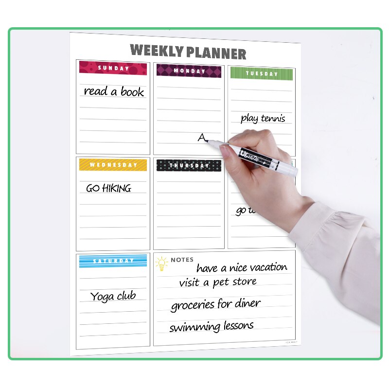 42*30cm veckoplanerare magnetisk whiteboard kontor skolkalender klistermärke raderbart kylskåp skriva ritning anslagstavla