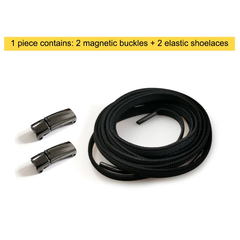 Lacci magnetici elastici 1 secondo chiusura lacci creativi rapidi senza lacci lacci per scarpe bambini adulti Unisex lacci per scarpe Sneakers lacci per scarpe: gun black