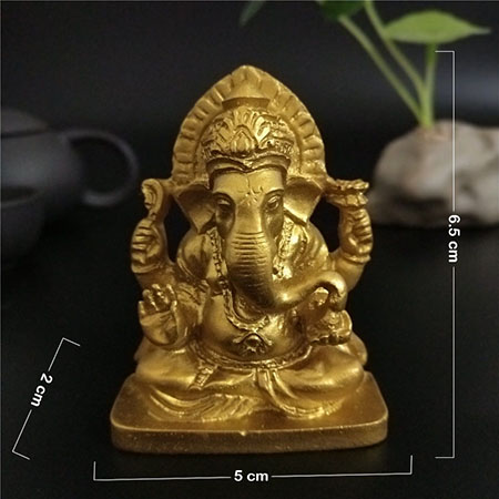 Ganesha buddha statue elefant gud skulptur feng shui ganesh figurer håndlavet håndværk til tilbehør til havehave dekoration: Guld