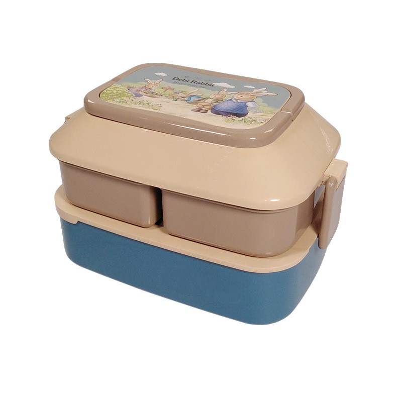 Bento Lunch Box Salad Container for Lunch 52/35oz BPA Free Leak Proof Salad Dressing Container Smart Lock Reusable Spork Spoon: blue 1.5L