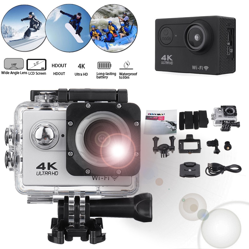 Action Camera Wifi Ultra HD 4k 1080P 170 Degree Waterproof Underwater Sport Camera Video Camcorder