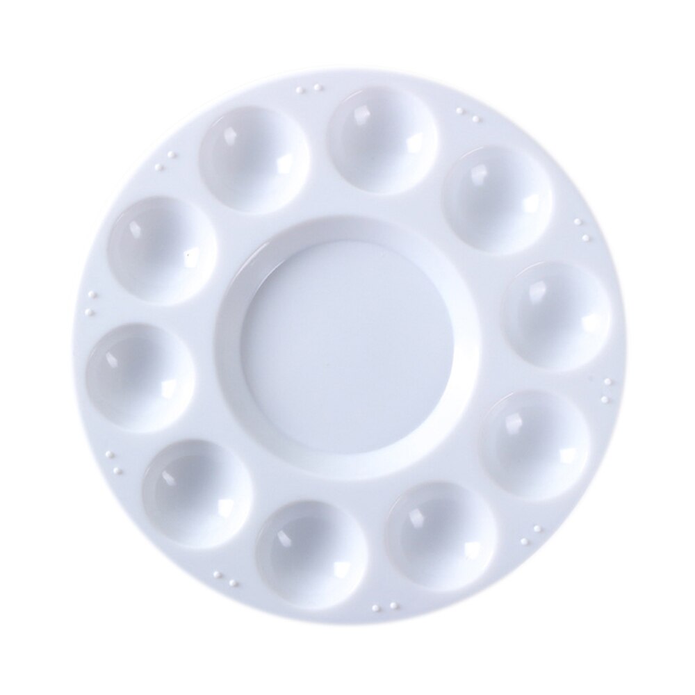 5 stk hvit plastpalet, rund form malingsbrett for å holde og blande farger for akryl olje håndverk diy kunstmaling