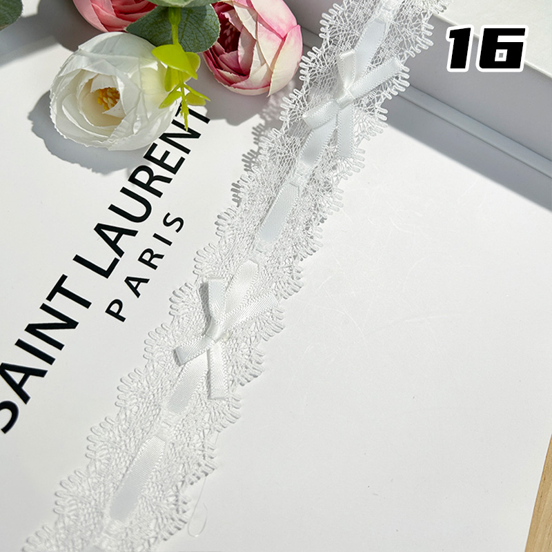 1m rosett plisserad spets handgjord gör-det-själv-dekoration babykläder kjol fåll kläder spets accessoarer gardiner heminredning accessoarer: Transparent