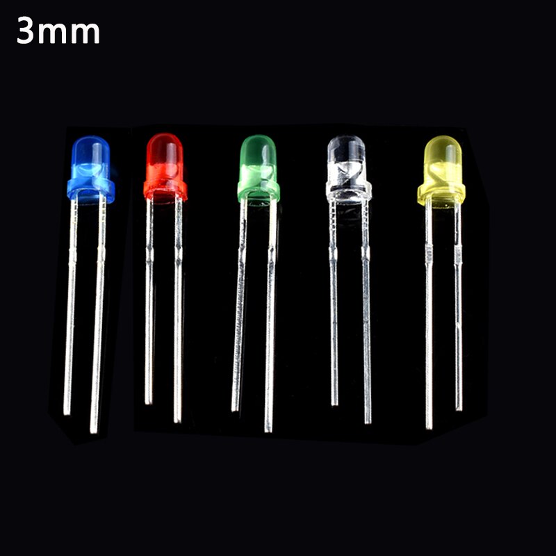 3MM LED Diode Light DIY Assorted Kit , Lamp Emitting Diode Led Light Electronic Components red orange yellow green blue white: 3MM kit -5x20pcs