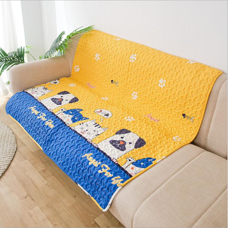 Baumwolle Hund Wette Kühlung Sommer Haustier matt Katze Decke Sofa Atmungs Haustier Hund Sommer Waschbar Eis Schlafen Matratze Hund Zubehör: Hund Muster / 110x110cm