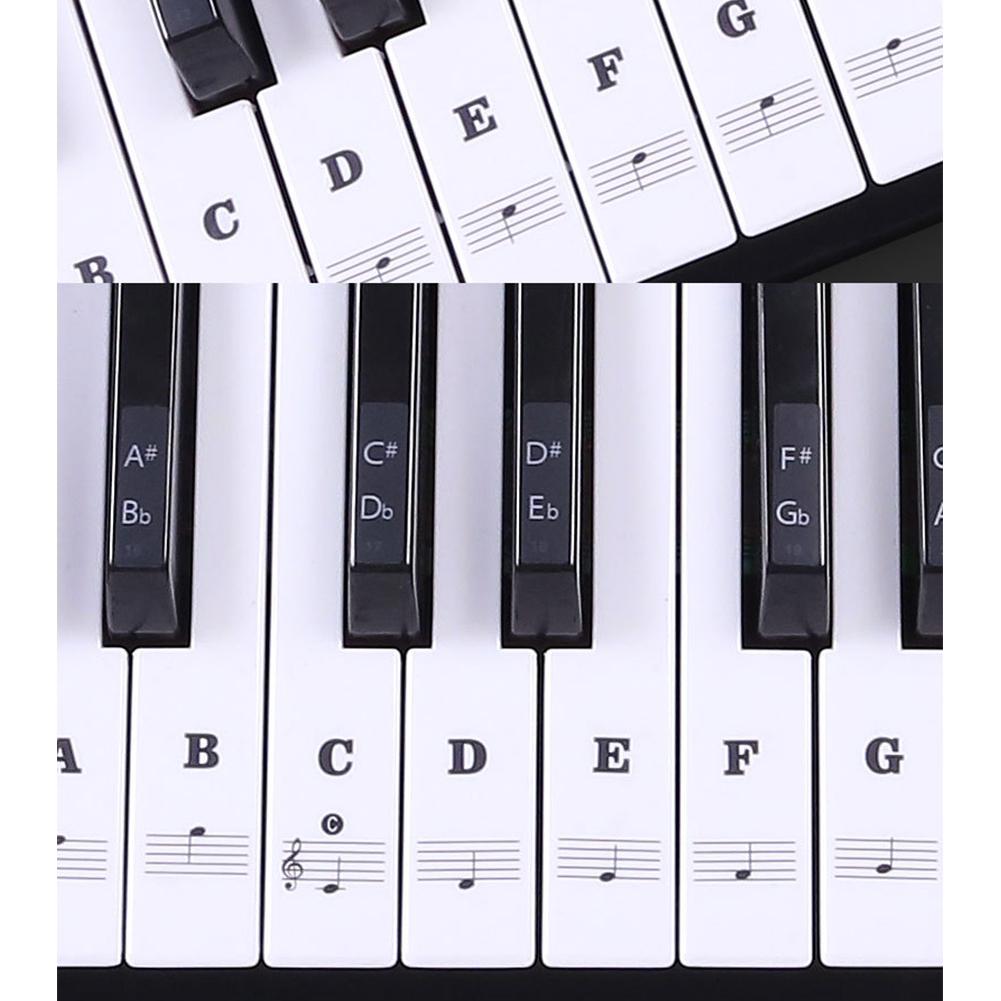 Glorystar transparent klaver keyboard klistermærke 88 nøgler elektronisk keyboard klaver klistermærke