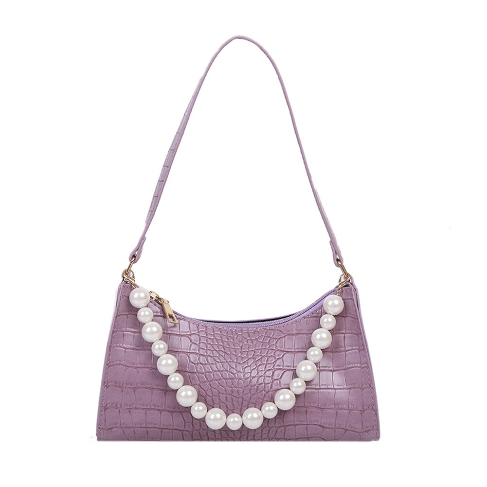 Retro casual feminina totes bolsas de ombro feminino couro cor sólida corrente bolsa moda requintado saco de compras: ROXO