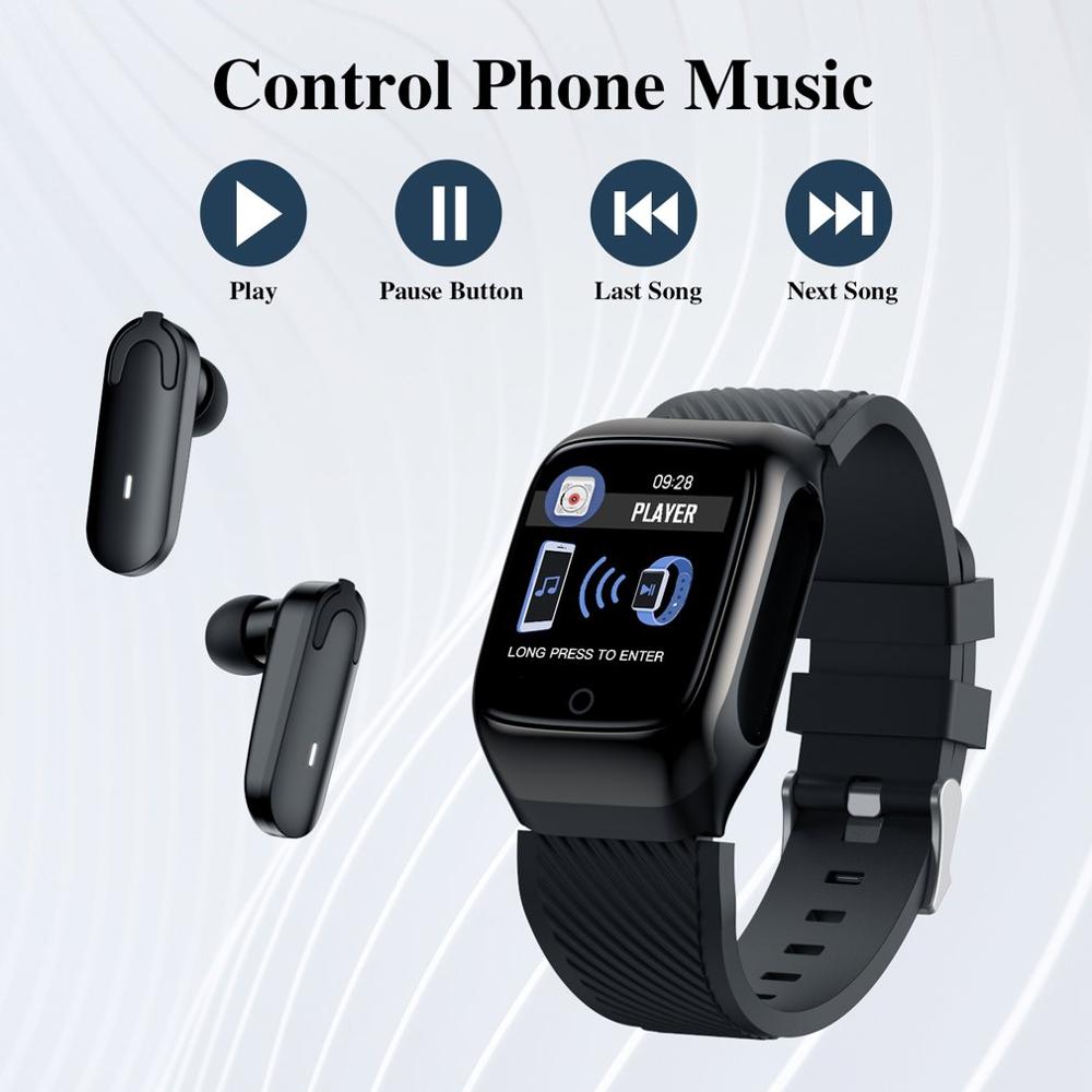 S300 Smart Horloge Mannen Oordopjes Met Koptelefoon Muziek Sport Voor Oefening Run Twee In Een Voor Android Voor Ios