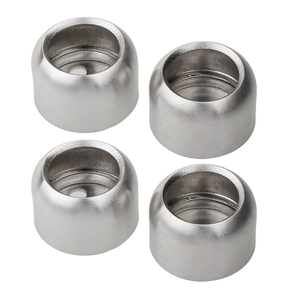 4x Schrank Rohr Halterung Hängen Schiene Flansch Stange Ende Unterstützung, 19mm Dia