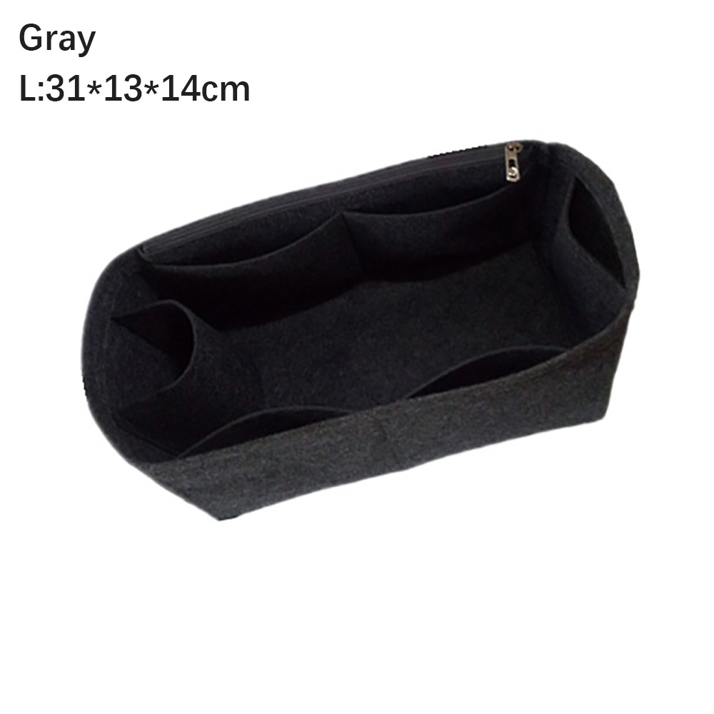 Felt Handbag Insert Bag Multi-Pocket Bag Support Purse Liner Portable Storage Organization Bag Organiser for Birkin25/30/35: Light Gold