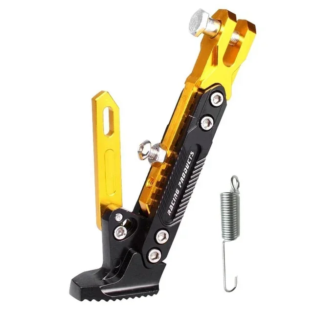 Soporte lateral de pie de Metal ajustable para motocicleta, soporte de patada para motocicleta, accesorios de estacionamiento: Oro
