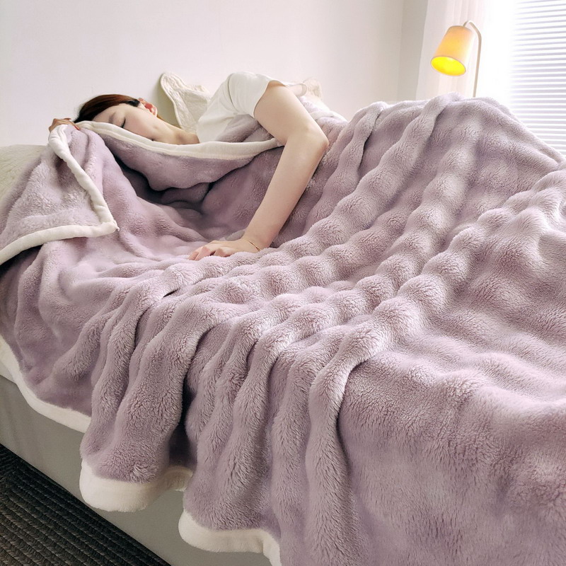 Manta de piel de conejo de franela de Color sólido, funda para siesta, manta suave para sofá, funda de lana Coral para dormitorio, fabricante al por mayor: 150 x 200 cm / Blanco