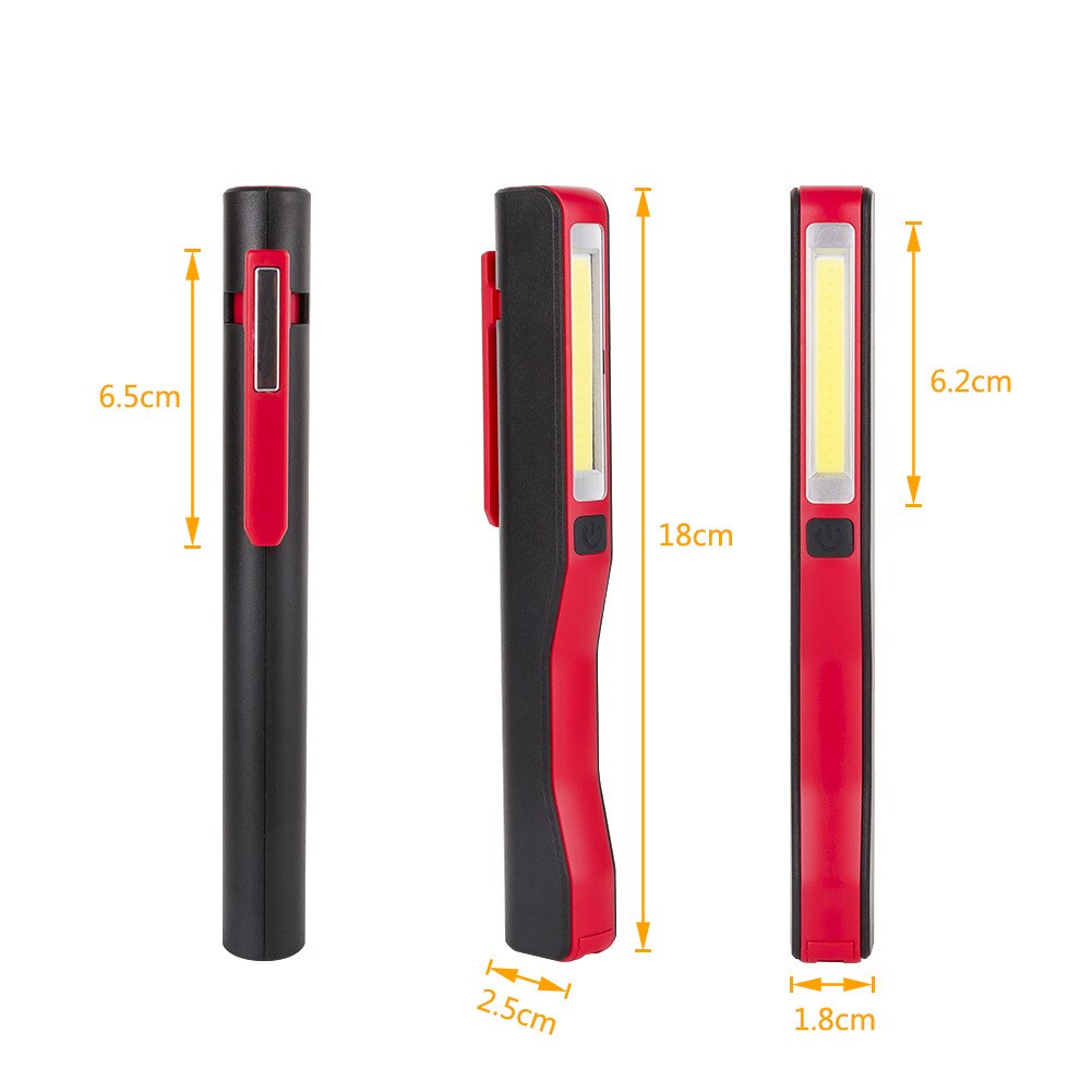 Auto Cob Led Light Usb Oplaadbare Magnetische Inspectie Werk Pocket Pen Zaklamp Voor Inspectie Gereedschap Test Lamp