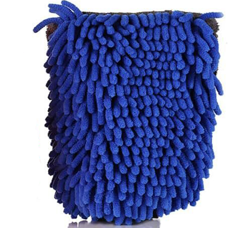 1/5pcs Car Washing Gloves Waterproof Microfiber Chenille Gloves Car Cleaning Mitt Detailing Brush Auto Care Double-faced Glove: S / Blue