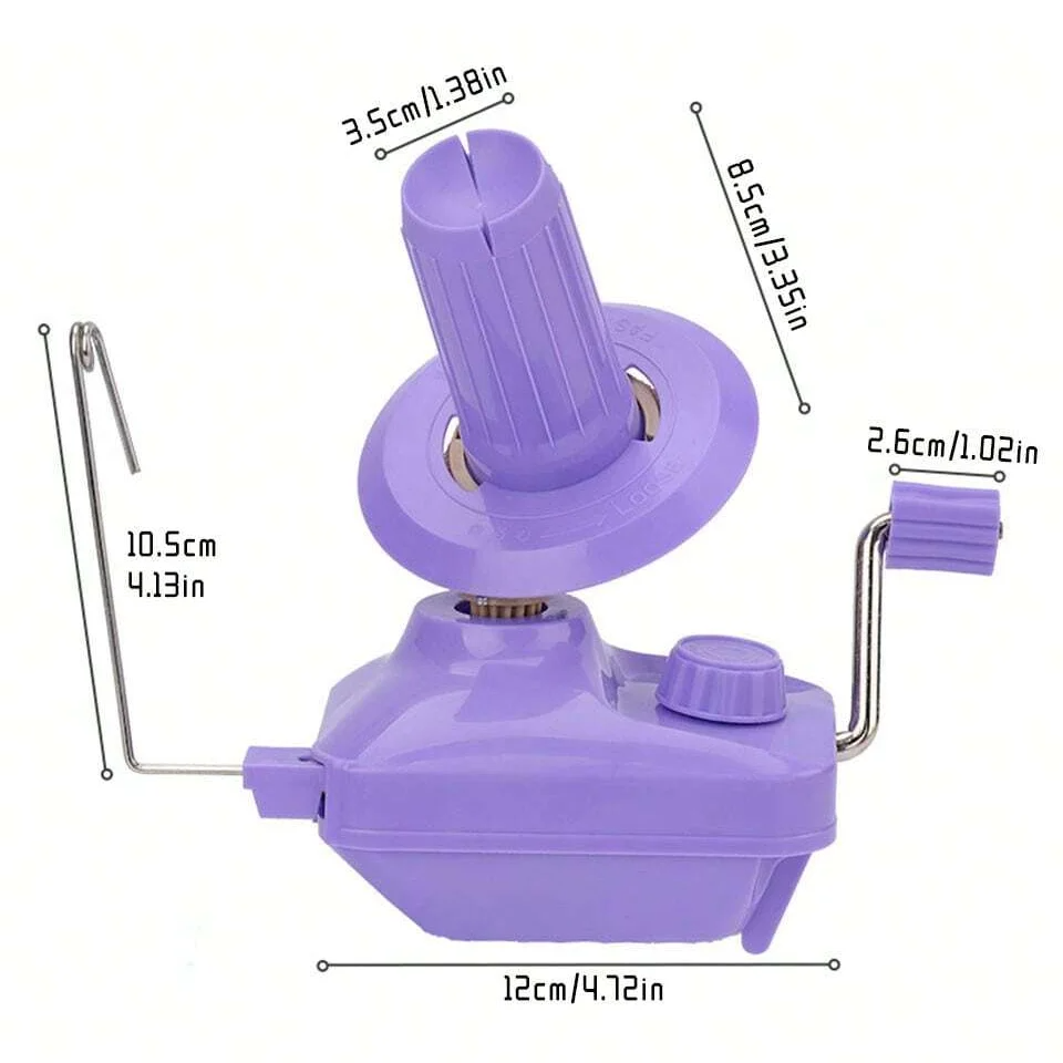 Manual Handheld Fiber Wool for DIY Sewing Making String Ball Hand Operated Yarn Winder Thread Skein Cable Winder Machine: plum