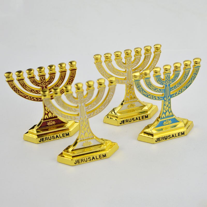 Adorno de candelabro de Metal para decoración del hogar, lámparas doradas de espiga de trigo de Israel