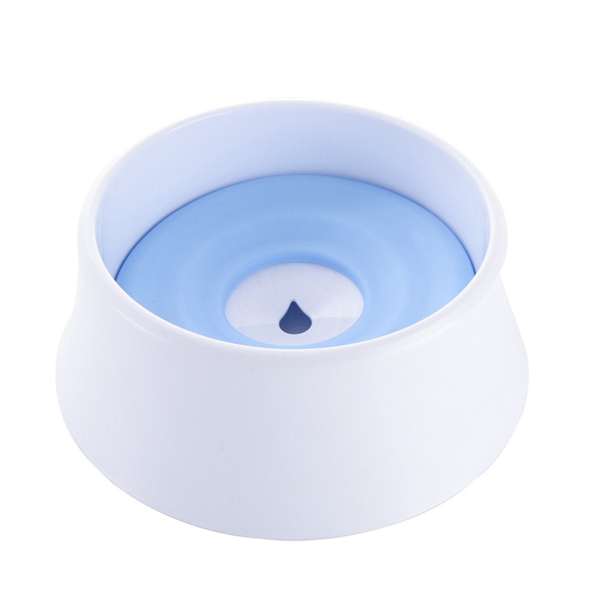 1200ml Pet Cat Dog Water Bowl Floating Bowl Slow Water Feeder Dispenser Anti-Overflow Pet Fountain: Blue