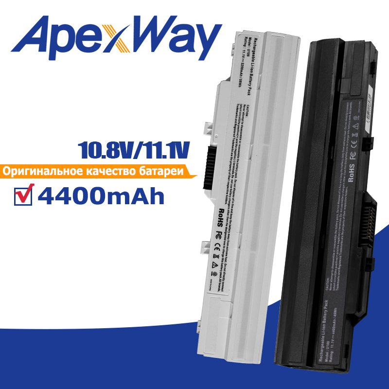Apexway-batería para ordenador portátil MSI BTY-S11 Wind U100 L1300 L1350 L1350D U100X U100W U135DX U210 U270 U90X Wind12 U200 U210