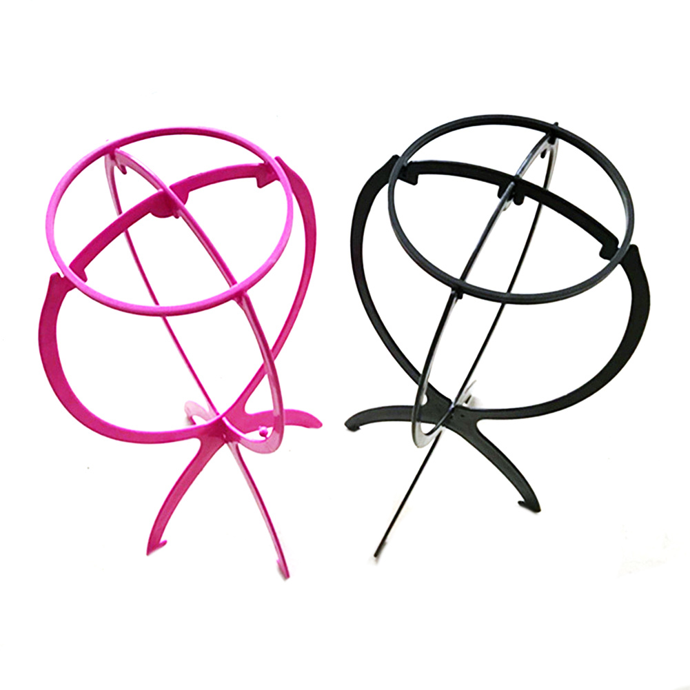 Soporte para pelucas de plástico plegable, soporte estable y duradero para pelucas, peluca, gorro de pelo, soporte, utensilios para muestras, cabeza de sombrero