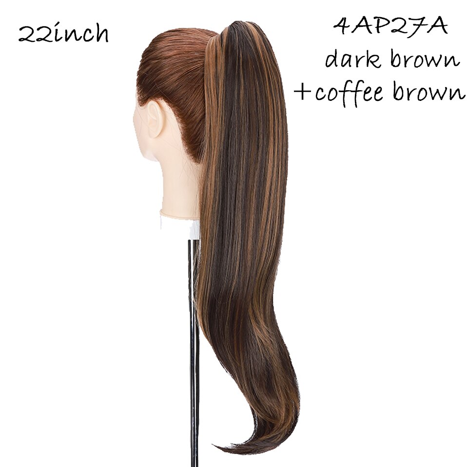 HAIRRO-extensiones de cabello sintético para mujer, extensión de cola de caballo con Clip, 22 pulgadas: 4AP27A