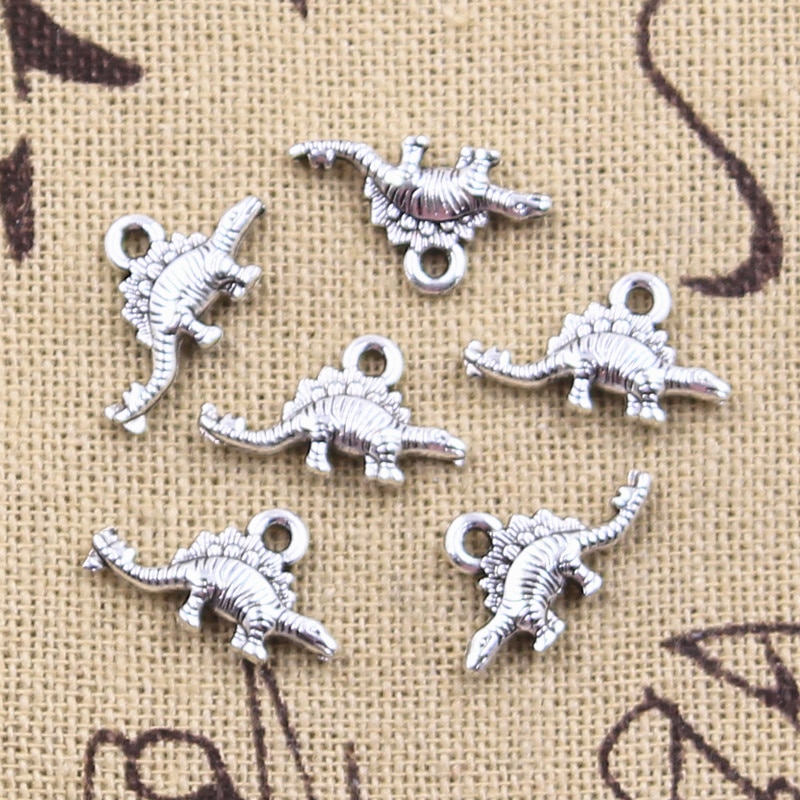 30pcs Charms Dinosaur Sabertosaurus 9x16mm Antique Silver Color Pendants Making DIY Handmade Tibetan Finding Jewelry