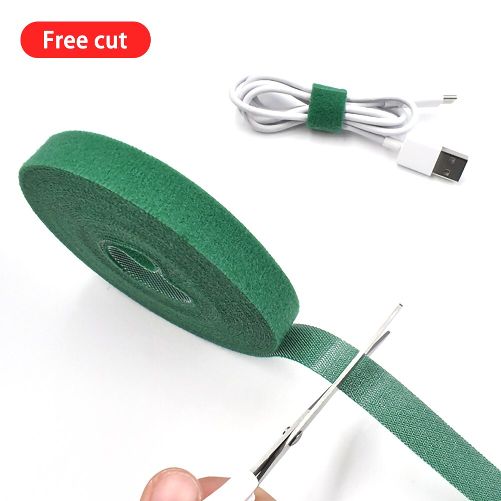 Fascette per piante 15mm x 5 metri verde-Velcro legante per piante adesivo e giardino tien lants cavo fiore cetriolo uva Rattan titolare