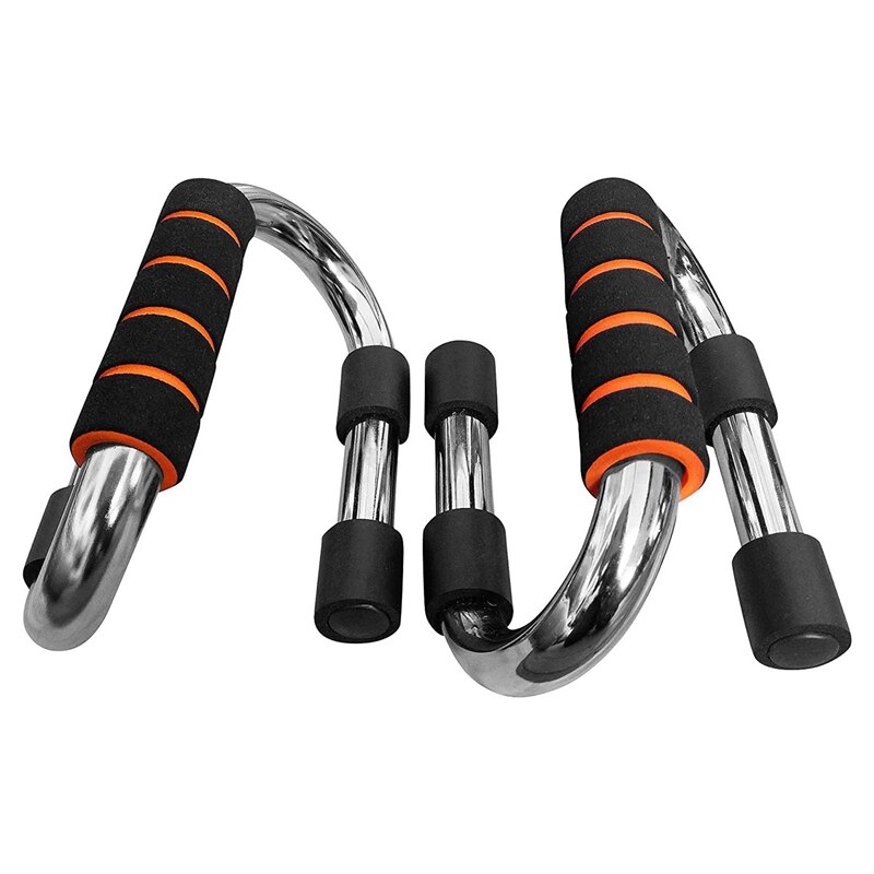 2Pcs Push Up Bars Strong Chrome Steel Pushup Stands with Comfortable Foam Grip and Non-Slip Bars