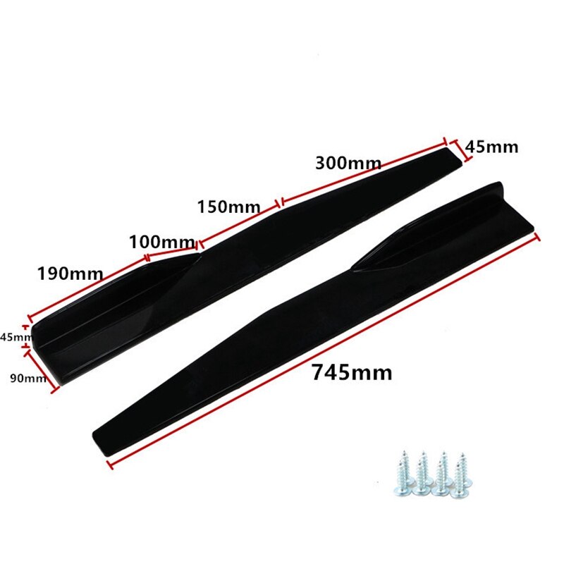 Universal Carbon Stijl Side Rok Rocker Splitters Diffuser Winglet Wind 31 Inch X 4 Inch