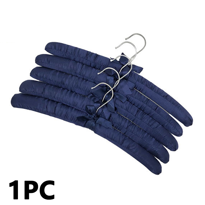 Cintre rembourré en satin pour vêtements, cintres en éponge, présentoir de magasin, crochet argenté, 1 pièce: kaki foncé