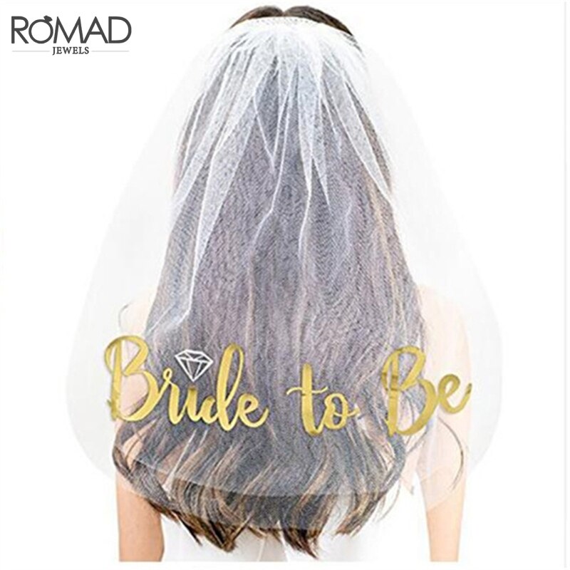 Benodigdheden voor een vrijgezellenfeest, sluier, bruid in spe, vergulde bruid voor een vrijgezellenfeest, bruidsdouchedecoraties, sluiers  r50