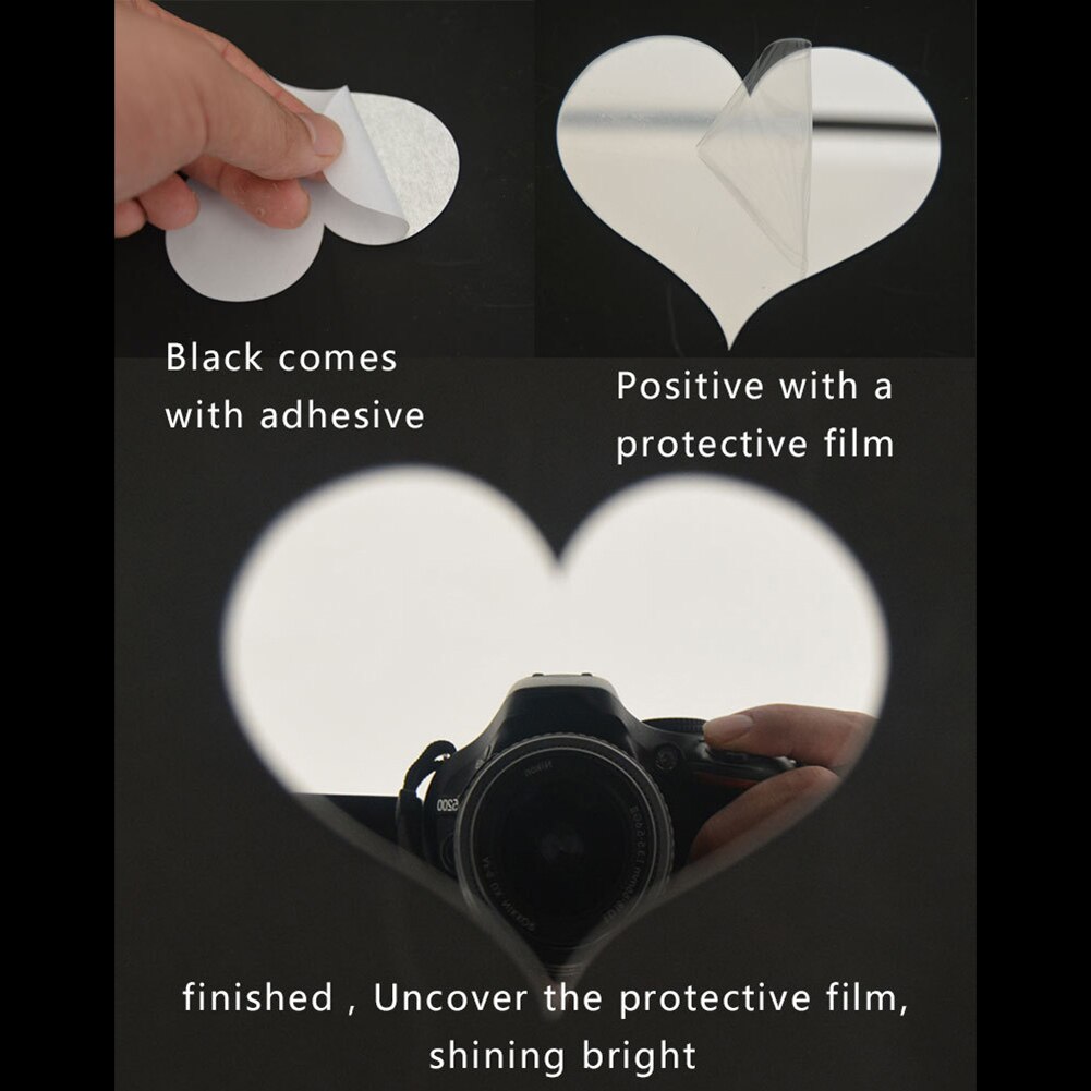 Geometrische liefdeshart acryl spiegel decoratieve driedimensionale muursticker